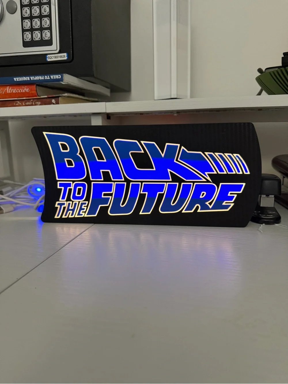 Back to the Future Illuminated Wall Sign - Blue and Black